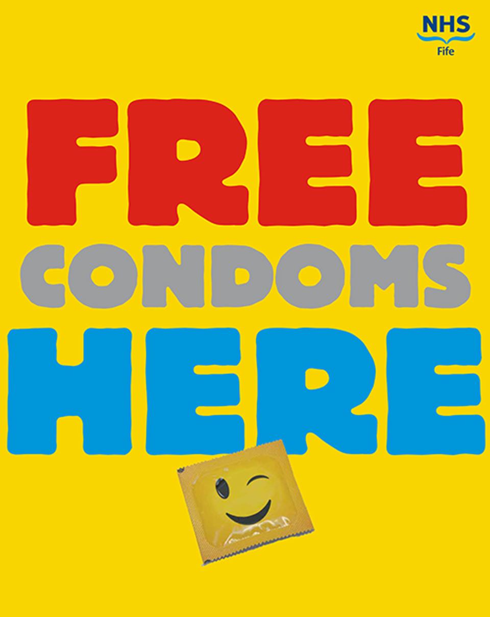 Free Condoms Here Poster