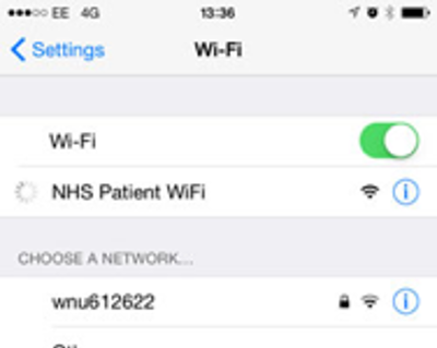 NHS patient wifi iphone settings