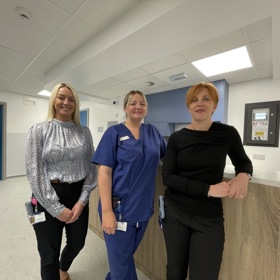 Image of 3 staff from the Day Surgery Unit at Queen Margaret Hospital