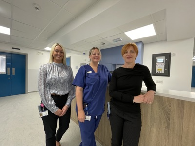 Image of 3 staff from the Day Surgery Unit at Queen Margaret Hospital