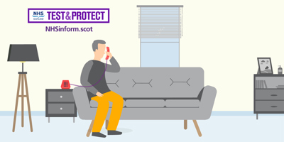 Test and protect Man on phone campaign