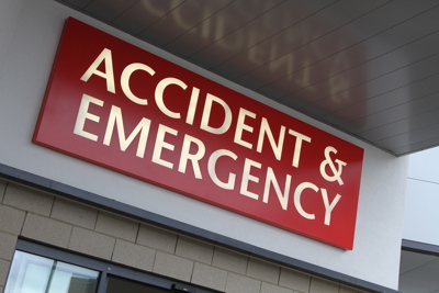 A&E entrance sign