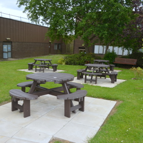 Staff wellbeing hub outside