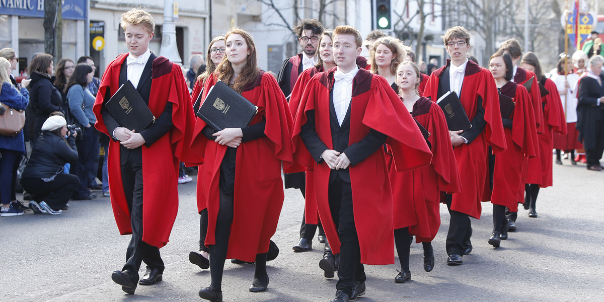 graduate students walking 