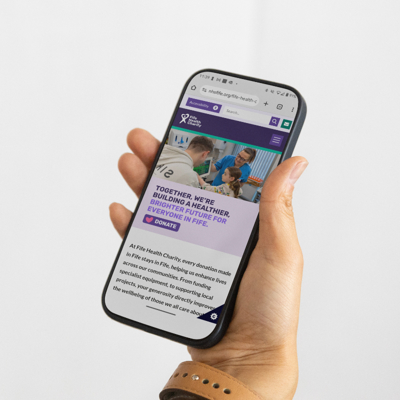 Fife Health Charity Website On Mobile Phone