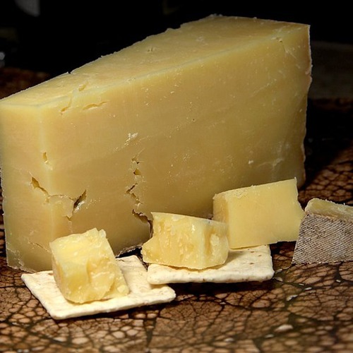 block of cheddar cheese