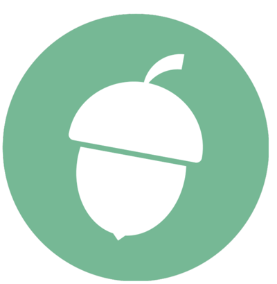 Acorn in green circle icon