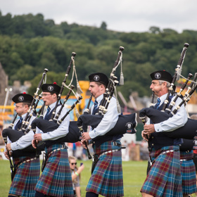 Pipe band playing at games day