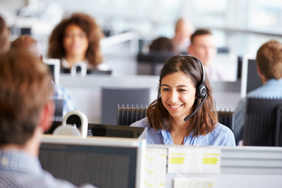 Person on telephone call centre