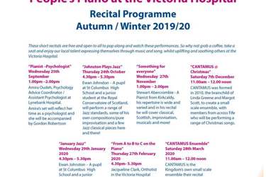 People's Piano at the Victoria Hospital - Next recital takes place on Wednesday 27th November &quot;Something for Everyone&quot; - 1.00pm-2.00pm