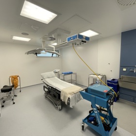 Image of new clinical procedure room within the Day Surgery Unit at Queen Margaret Hospital