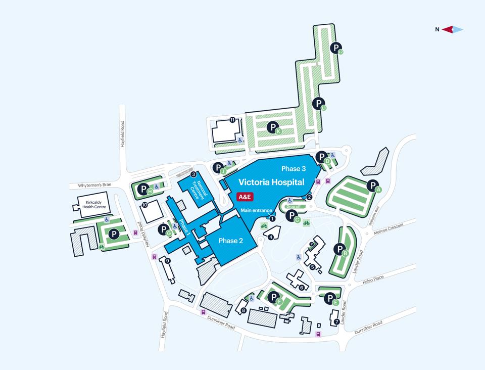Map of Victoria Hospital