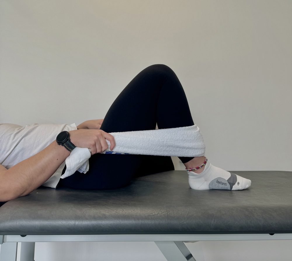 Range Of Motion Flexion Bending The Knee With Towel