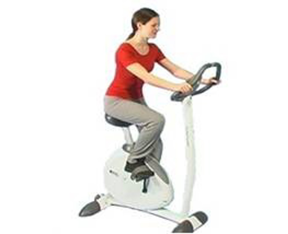Woman On Static Bike