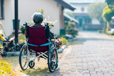 Older patient sitting in wheelchair