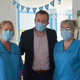 Professor Jason Leitch and nurses