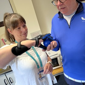 An Occupational Therapist demonstrates treatment