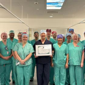 Group photo of the National Treatment Centre theatre team