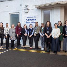 Students Outside Cameron Hospital