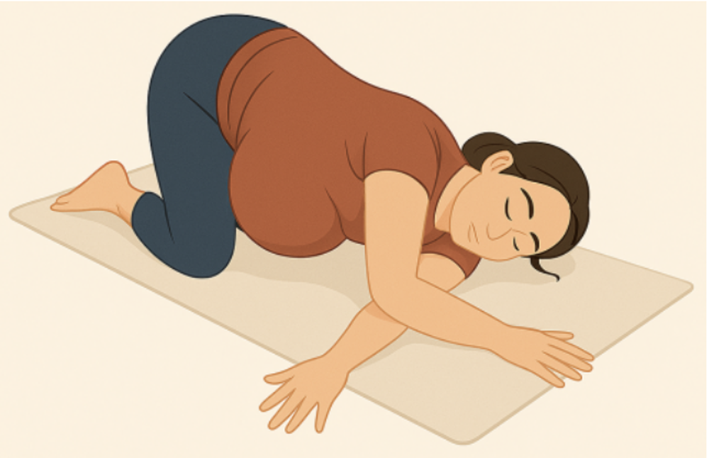 Thread The Needle Exercise Drawing Of Woman On Mat