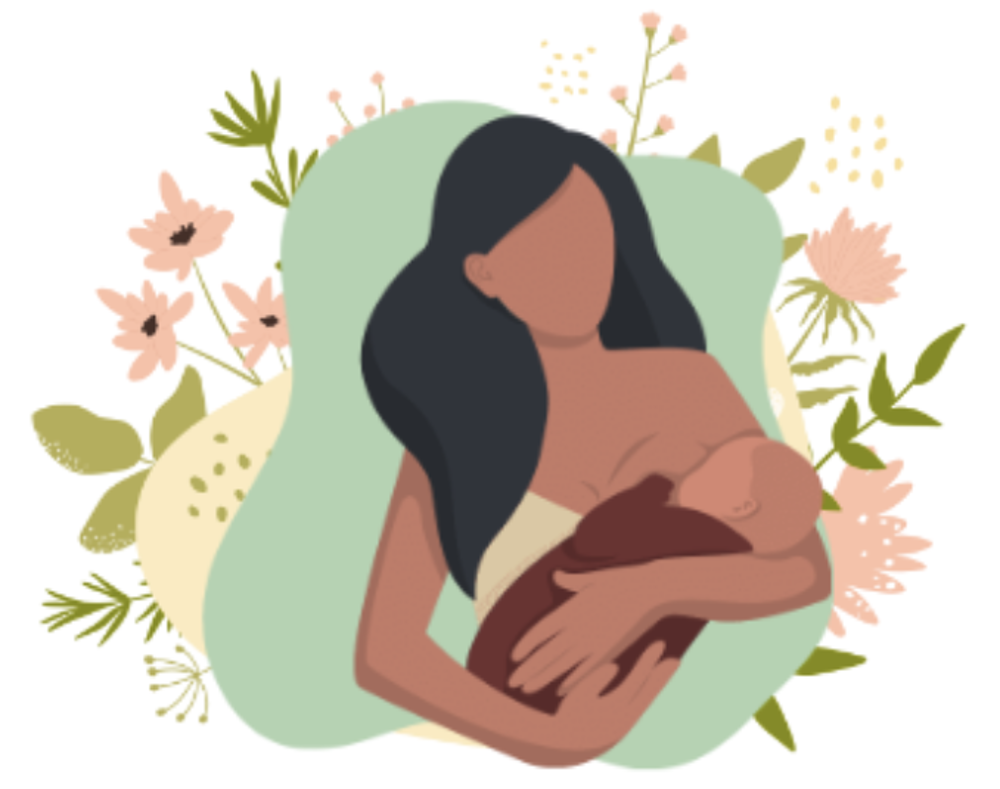 Woman Holds Baby Drawing