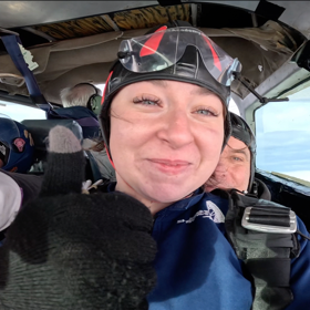 Elana In Plane Before Parachute